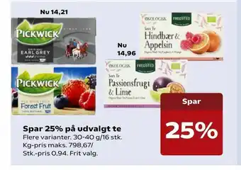 Spar 25% på udvalgt te