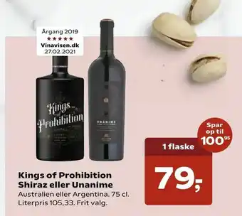 Kings of Prohibition Shiraz eller Unanime