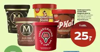 Kvickly Underground is, Frisko eller Magnum pint is tilbud