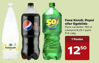 Kvickly Faxe Kondi, Pepsi eller Egekilde tilbud