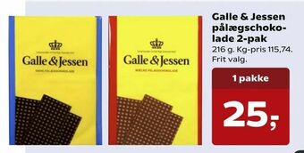 Kvickly Galle & Jessen pålægschokolade tilbud
