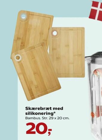 Kvickly Skærebræt med silikonering tilbud