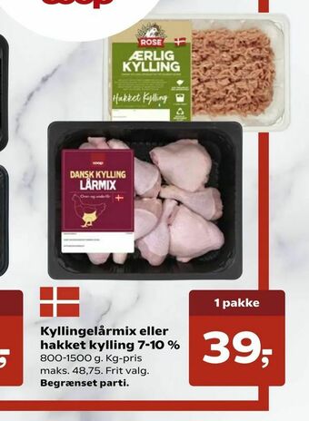SuperBrugsen Kyllingelårmix eller hakket kylling 7-10 % tilbud