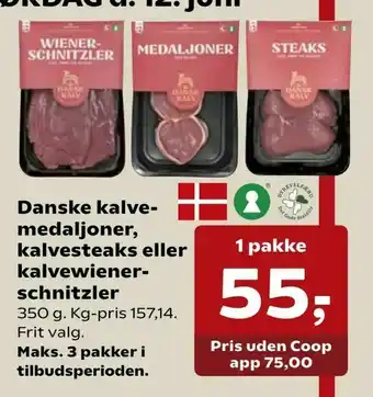 Danske kalvemedaljoner, kalvesteaks eller kalvewiener schnitzler