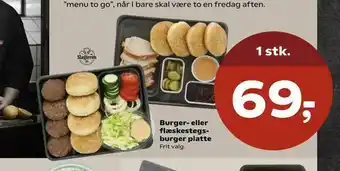 SuperBrugsen Burger- eller flæskestegs burger platte tilbud