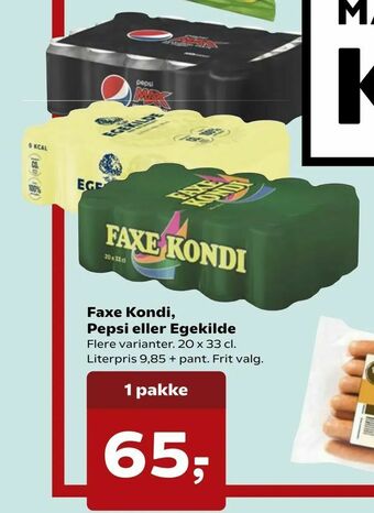 SuperBrugsen Faxe Kondi, Pepsi eller Egekilde tilbud