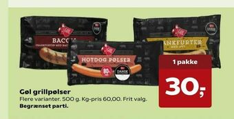 SuperBrugsen Gøl grillpølser tilbud