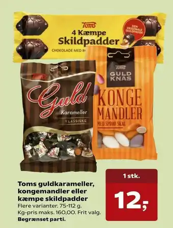 SuperBrugsen Toms guldkarameller, kongemandler eller kæmpe skildpadder tilbud