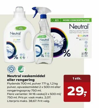 SuperBrugsen Neutral vaskemiddel eller rengøring tilbud