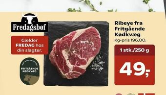 SuperBrugsen Ribeye fra Fritgående Kødkvæg tilbud