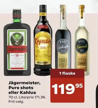 SuperBrugsen Jägermeister, Pure shots eller Kahlua tilbud
