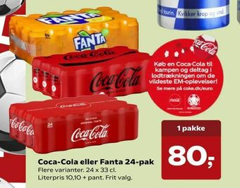SuperBrugsen Coca-Cola eller Fanta 24-pak tilbud
