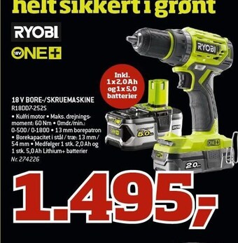18 V bore-/skruemaskine
