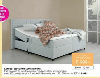 Daells Bolighus Komplet elevationsseng med gavl tilbud