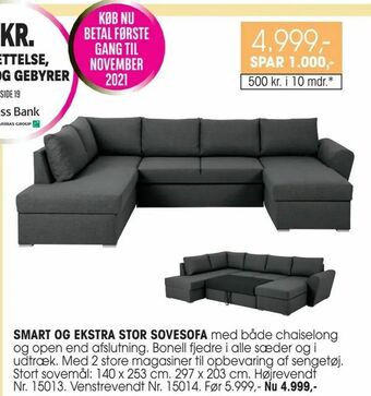 Daells Bolighus Smart og ekstra stor sovesofa tilbud