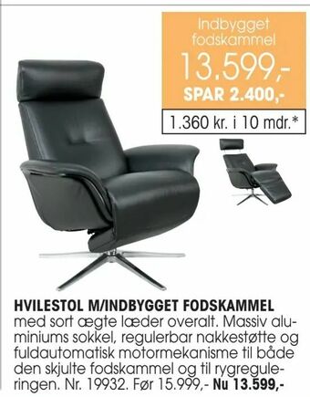 Daells Bolighus Hvilestol m/indbygget fodskammel tilbud