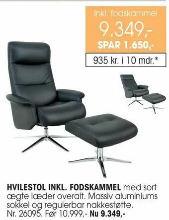 Daells Bolighus Hvilestol inkl. fodskammel tilbud