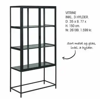 Daells Bolighus VITRINE INKL. 3 HYLDER tilbud