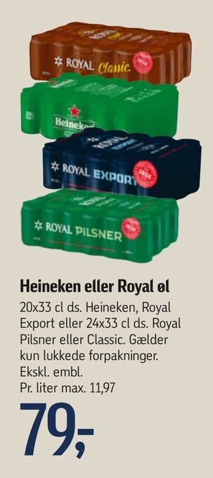 Føtex Heineken eller Royal øl tilbud