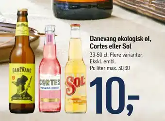 Føtex Danevang økologisk øl, Cortes eller Sol tilbud