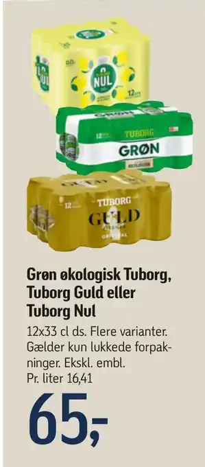 Føtex Grøn økologisk Tuborg, Tuborg Guld eller Tuborg Nul tilbud