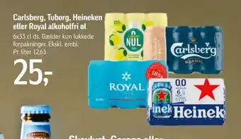 Føtex Carlsberg, Tuborg, eller Royal alkoholfri øl tilbud