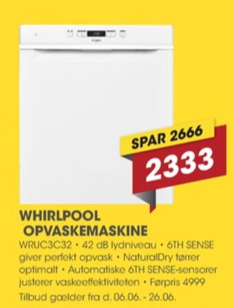 Punkt1 Whirlpool opvaskemaskine tilbud