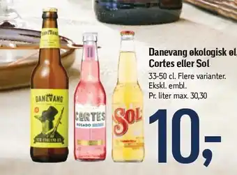Føtex Danevang økologisk øl. Cortes el. sol tilbud