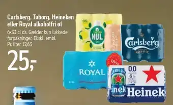 Føtex Carlsberg, Tuborg, Heineken el. Royal alkoholfri øl tilbud
