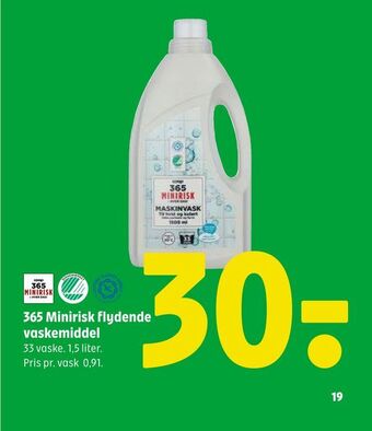 Coop 365 365 Minirisk flydende vaskemiddel tilbud
