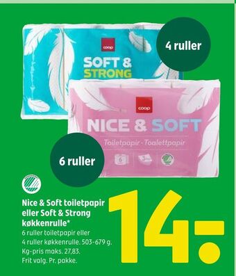 Coop 365 Nice & Soft toiletpapir eller Soft & Strong køkkenrulle tilbud
