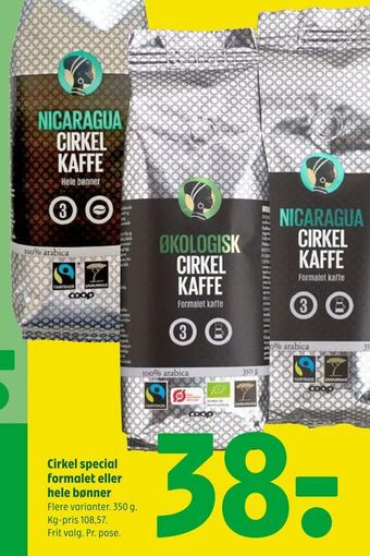 Coop 365 Cirkel special formalet eller hele bønner tilbud