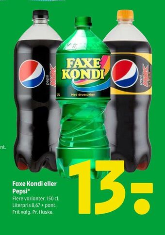 Coop 365 Faxe Kondi eller Pepsi tilbud