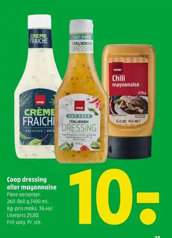 Coop 365 Coop dressing eller mayonnaise tilbud