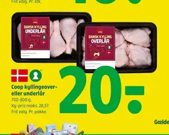 Coop 365 Coop kyllinge over eller underlår tilbud