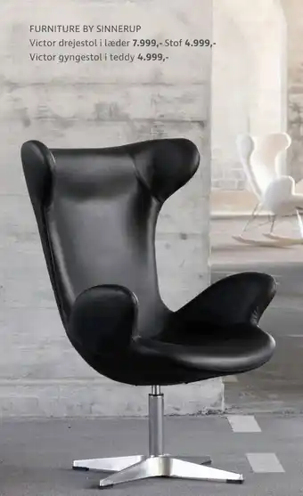 Sinnerup Furniture by Sinnerup Victor drejestol i læder tilbud