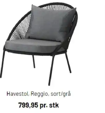Silvan Havestol Reggio sort/grå tilbud