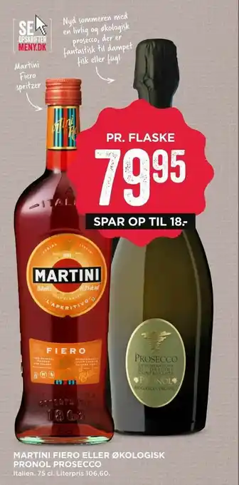MENY Martini fiero eller økologisk pronol prosecco tilbud
