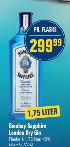 Otto Duborg Bombay Sapphire London Dry gin tilbud