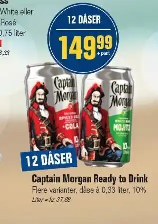 Otto Duborg Captain Morgan - Ready to Drink 12 dåser tilbud