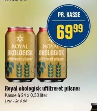 Otto Duborg Royal økologisk ufiltreret pilsner tilbud