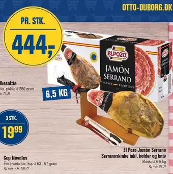 Otto Duborg El Pozo Jamon Serrano Serranoskinke inkl. holder og kniv tilbud