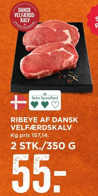 MENY RIBEYE AF DANSK VELFÆRDSKALV tilbud