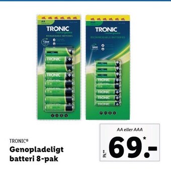 Lidl Genopladeligt batteri 8-pak tilbud