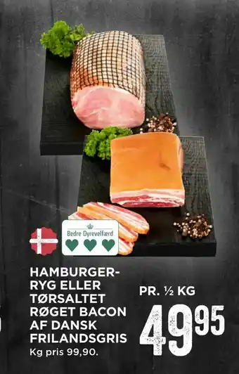 MENY Hamburger- ryg eller tørsaltet røget bacon af dansk frilandsgris tilbud