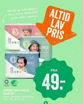 MENY Grøn balance bleer tilbud