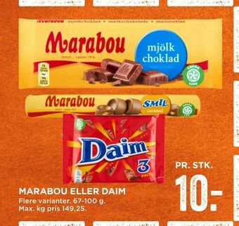 MENY Marabou eller daim tilbud