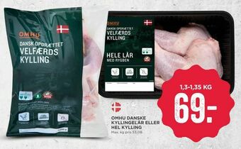 MENY Omhu danske kyllingelår eller hel kylling tilbud