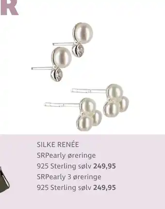 Sinnerup SILKE RENÉE SRPearly 3 øreringe 925 Sterling sølv tilbud