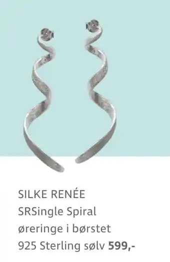 SILKE RENÉE SRSingle Spiral øreringe i børstet 925 Sterling sølv